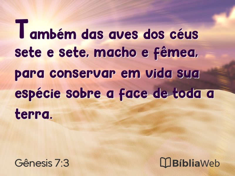 Gênesis 7:3 em imagem para compartilhar