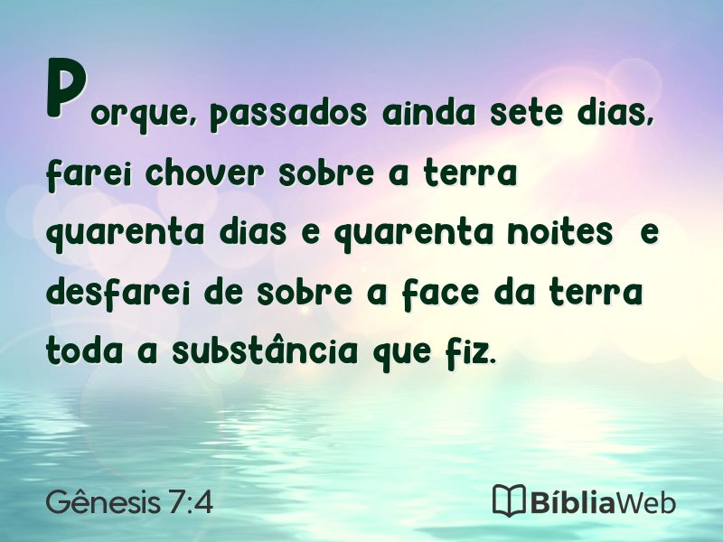 Gênesis 7:4 em imagem para compartilhar