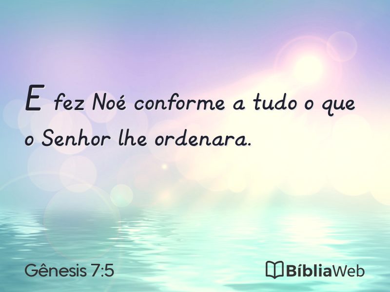 Gênesis 7:5 em imagem para compartilhar