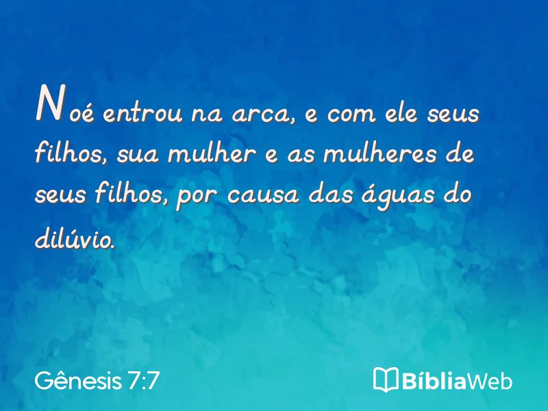 Gênesis 7:7 em imagem para compartilhar