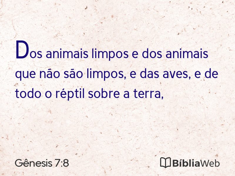 Gênesis 7:8 em imagem para compartilhar