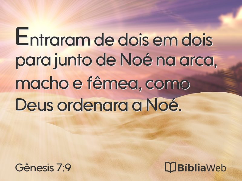 Gênesis 7:9 em imagem para compartilhar