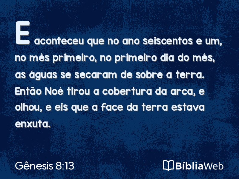 Gênesis 8:13 em imagem para compartilhar