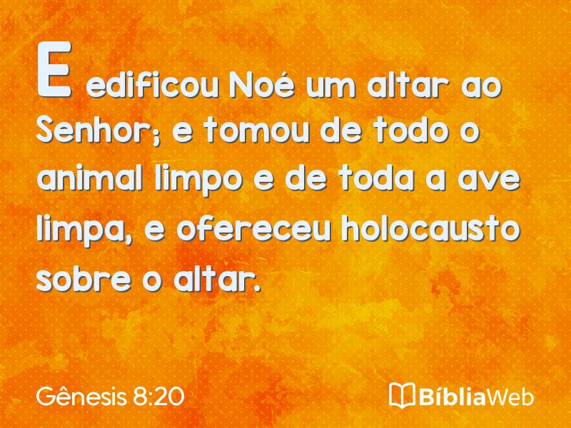 Gênesis 8:20 em imagem para compartilhar