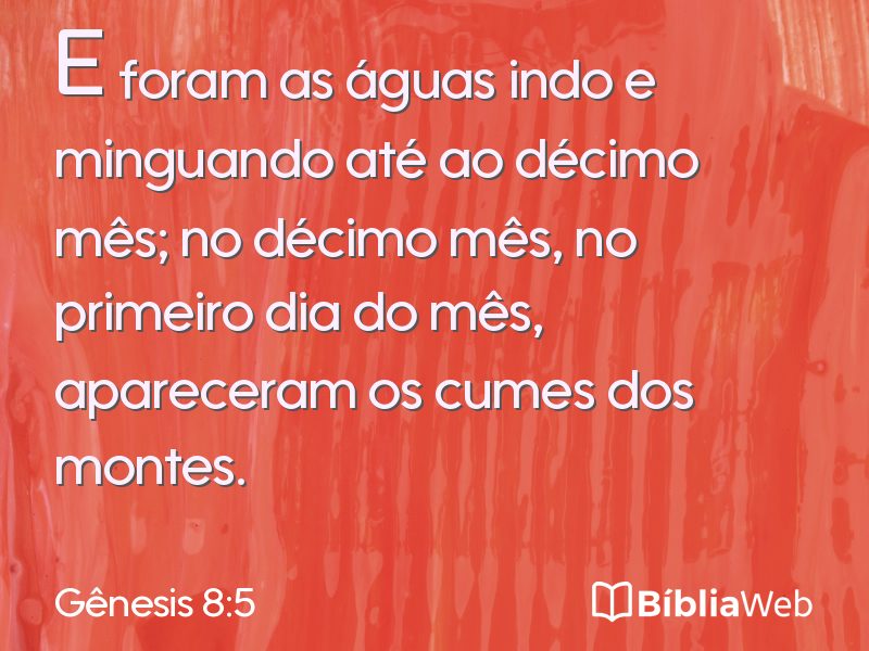 Gênesis 8:5 em imagem para compartilhar