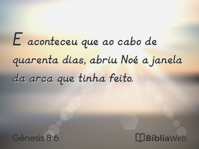 Gênesis 8:6 em imagem para compartilhar