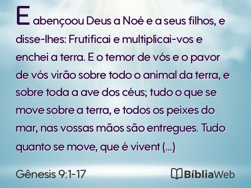 Gênesis 9:1-17 em imagem para compartilhar