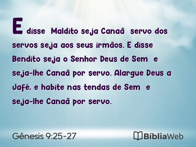 Gênesis 9:25-27 em imagem para compartilhar