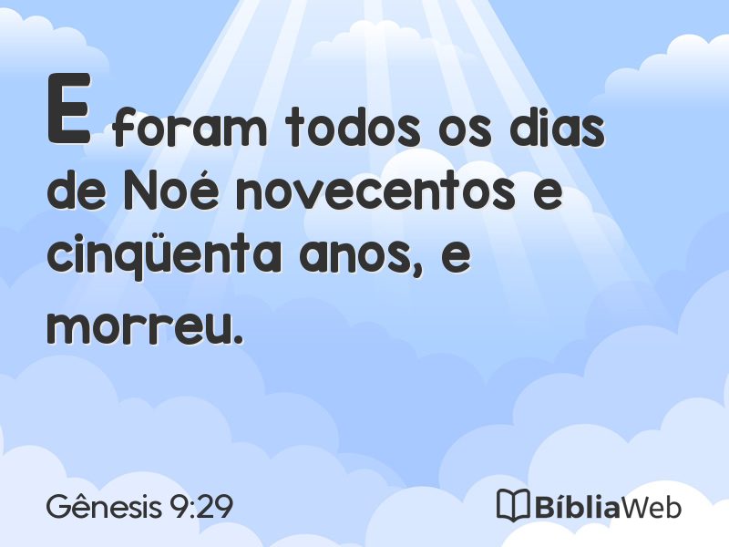 Gênesis 9:29 em imagem para compartilhar