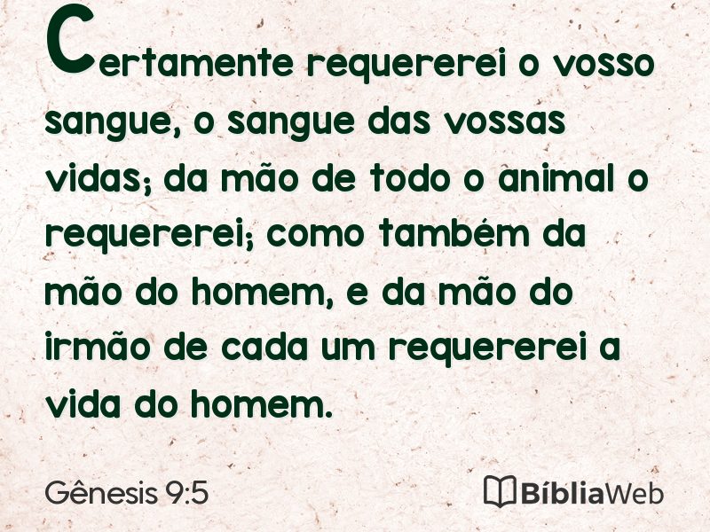 Gênesis 9:5 em imagem para compartilhar