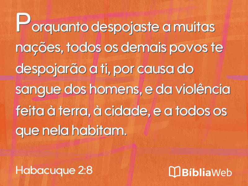 Habacuque 2:8 em imagem para compartilhar