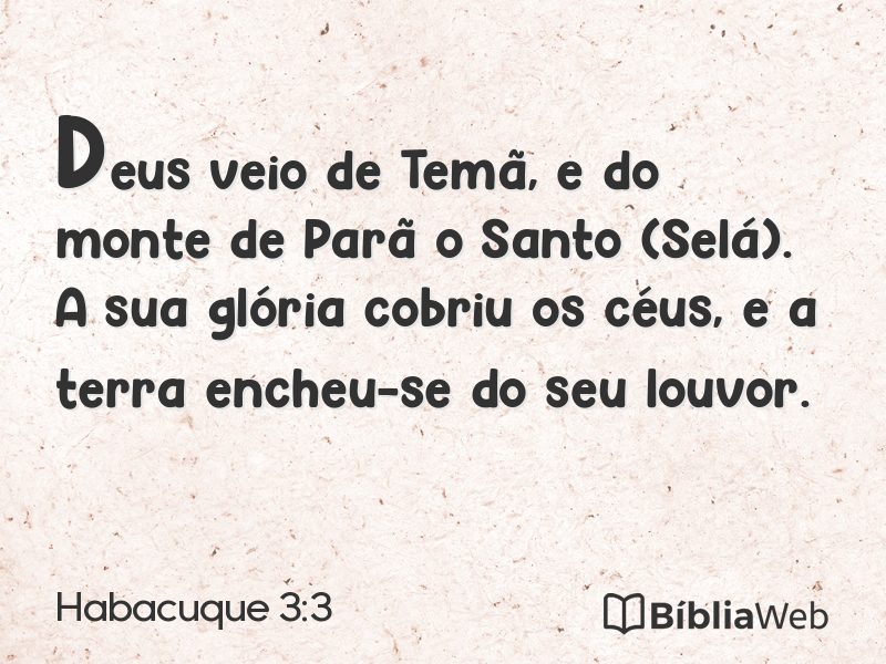 Habacuque 3:3 em imagem para compartilhar