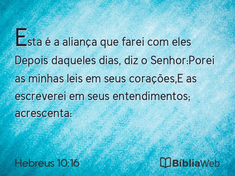 Hebreus 10:16 em imagem para compartilhar