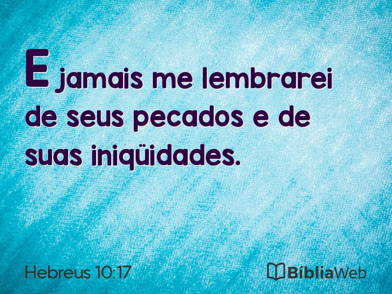 Hebreus 10:17 em imagem para compartilhar