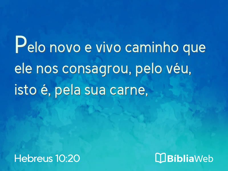 Hebreus 10:20 em imagem para compartilhar
