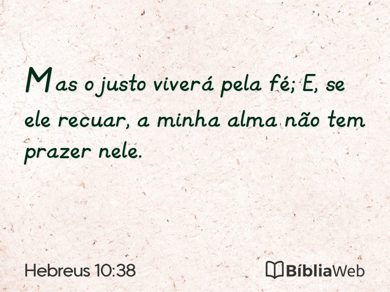 Hebreus 10:38 em imagem para compartilhar