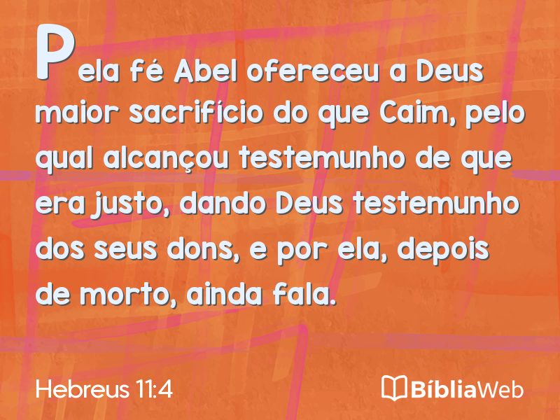 Hebreus 11:4 em imagem para compartilhar