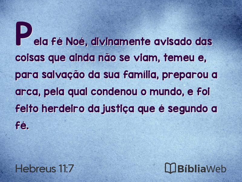 Hebreus 11:7 em imagem para compartilhar