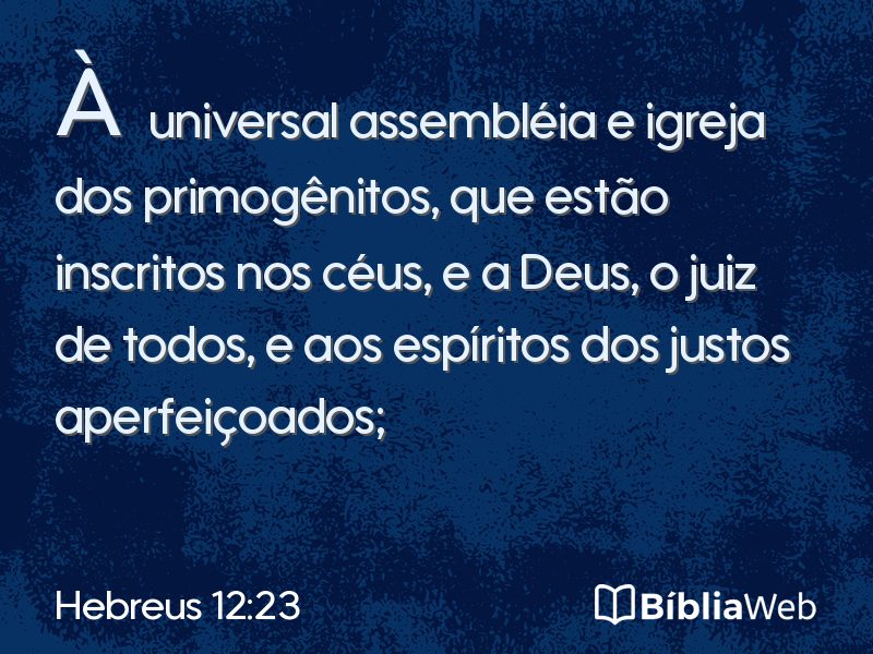 Hebreus 12:23 em imagem para compartilhar