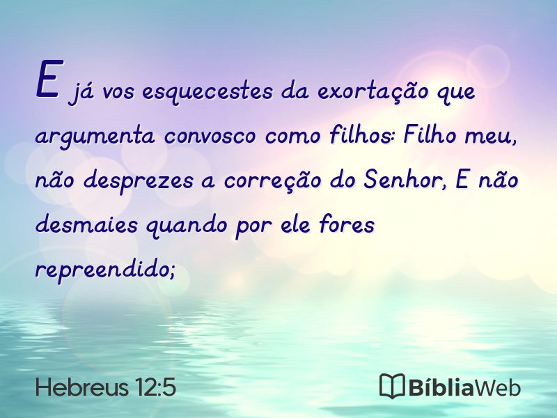 Hebreus 12:5 em imagem para compartilhar