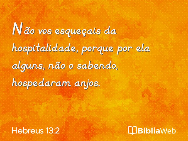 Hebreus 13:2 em imagem para compartilhar