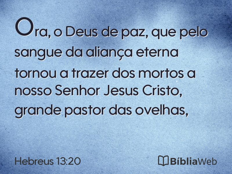 Hebreus 13:20 em imagem para compartilhar