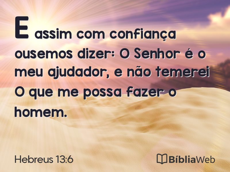Hebreus 13:6 em imagem para compartilhar