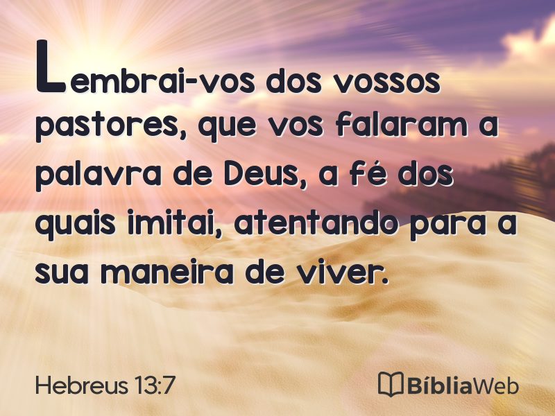 Hebreus 13:7 em imagem para compartilhar