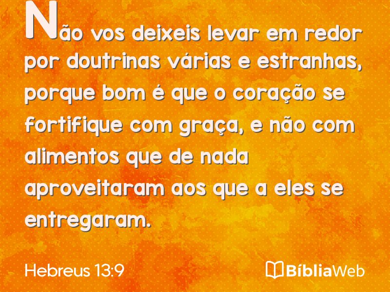 Hebreus 13:9 em imagem para compartilhar
