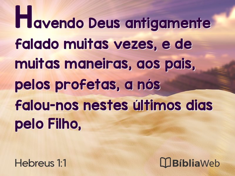 Hebreus 1:1 em imagem para compartilhar