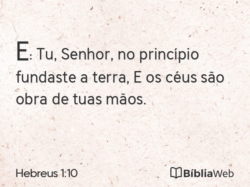Hebreus 1:10 em imagem para compartilhar