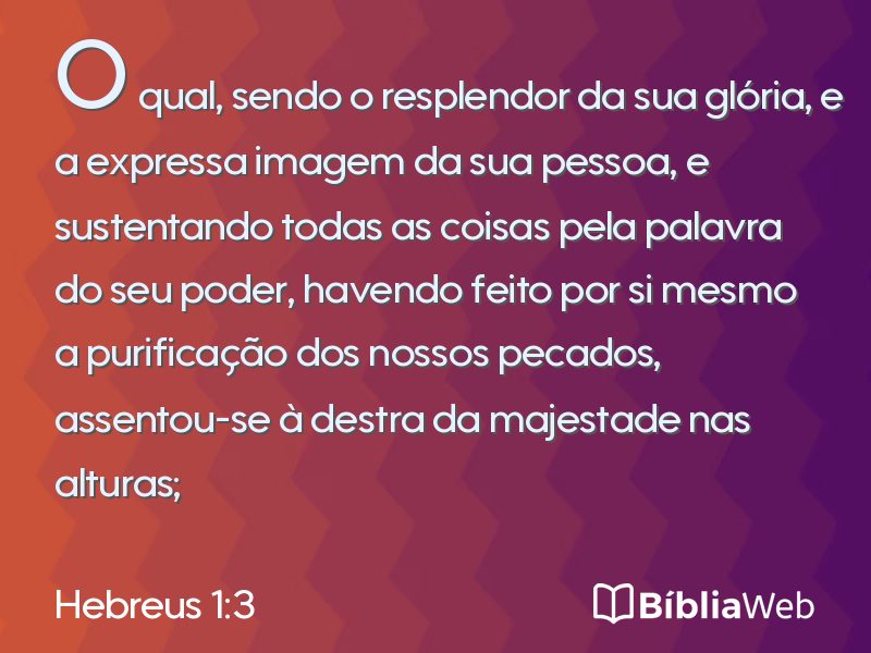 Hebreus 1:3 em imagem para compartilhar