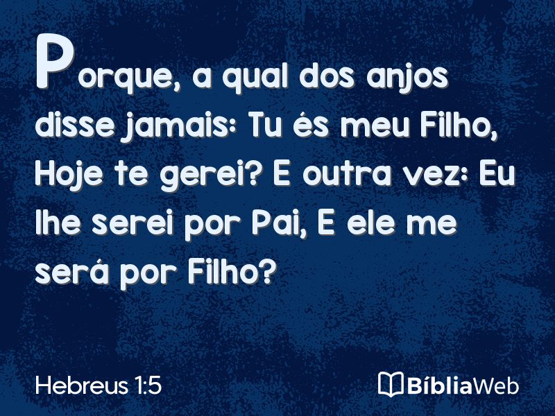 Hebreus 1:5 em imagem para compartilhar
