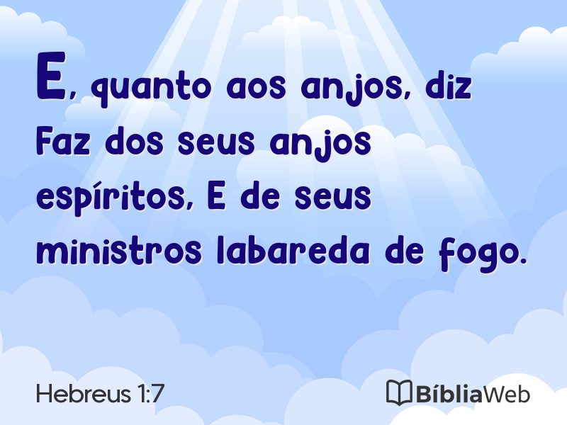 Hebreus 1:7 em imagem para compartilhar
