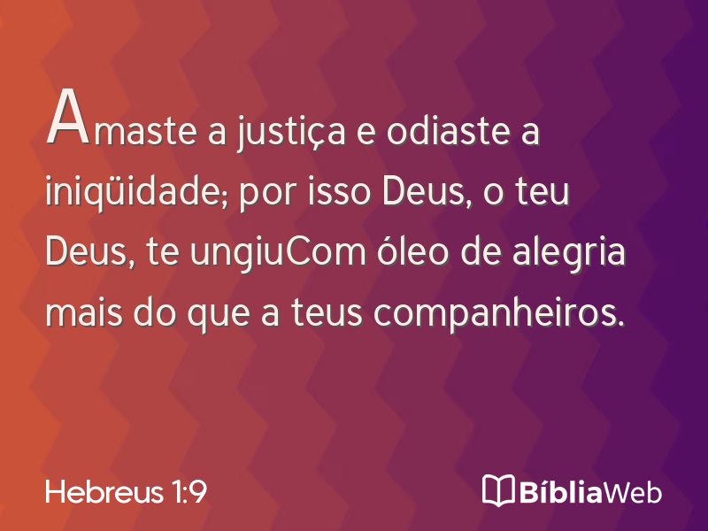 Hebreus 1:9 em imagem para compartilhar