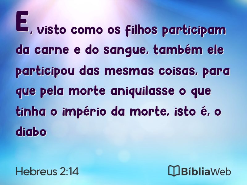 Hebreus 2:14 em imagem para compartilhar