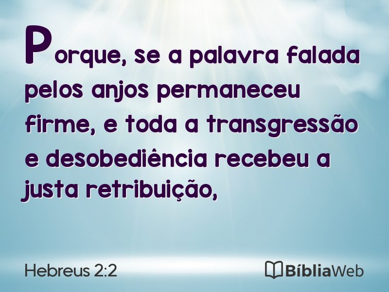 Hebreus 2:2 em imagem para compartilhar