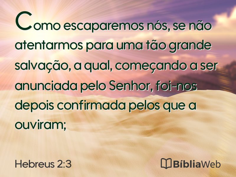 Hebreus 2:3 em imagem para compartilhar
