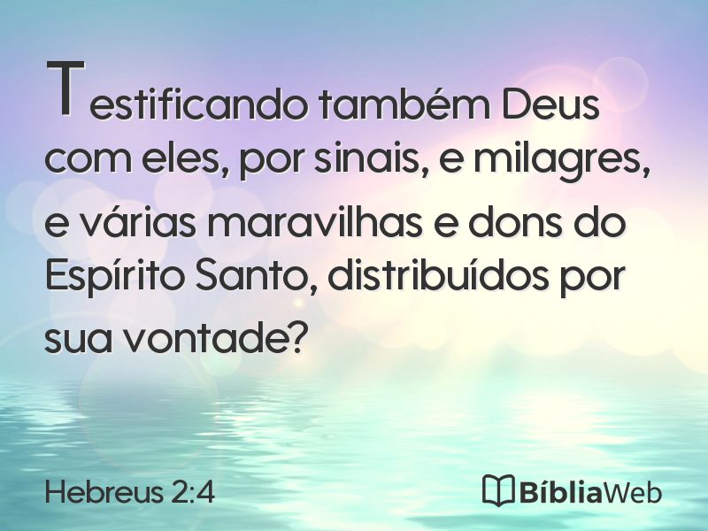 Hebreus 2:4 em imagem para compartilhar