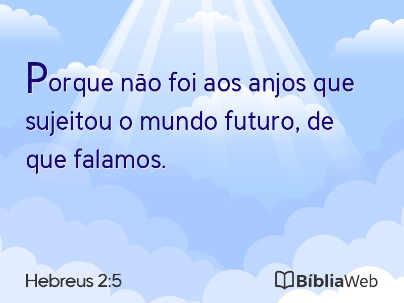 Hebreus 2:5 em imagem para compartilhar