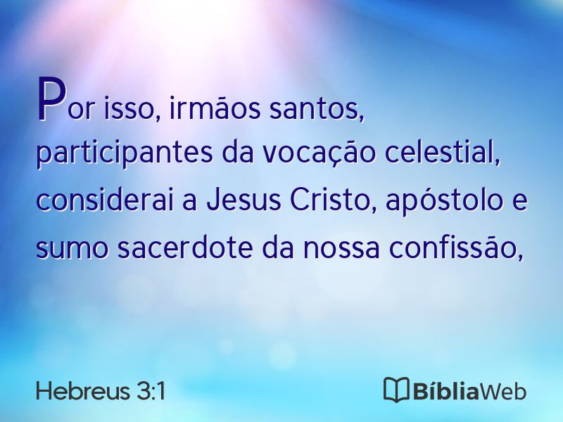 Hebreus 3:1 em imagem para compartilhar