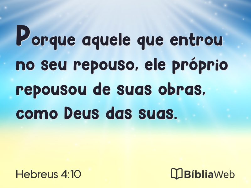 Hebreus 4:10 em imagem para compartilhar