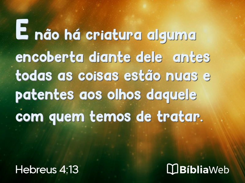 Hebreus 4:13 em imagem para compartilhar