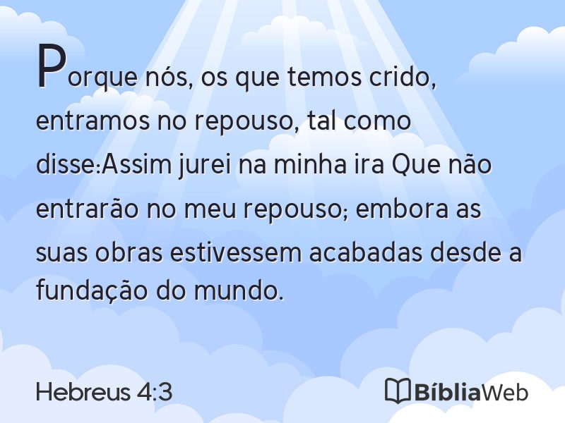 Hebreus 4:3 em imagem para compartilhar