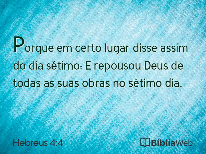 Hebreus 4:4 em imagem para compartilhar