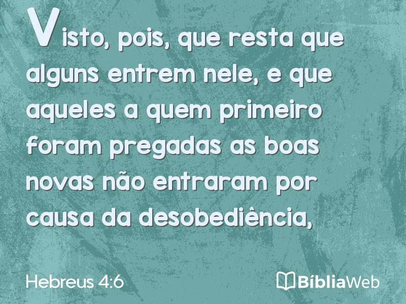 Hebreus 4:6 em imagem para compartilhar