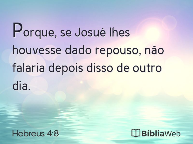 Hebreus 4:8 em imagem para compartilhar