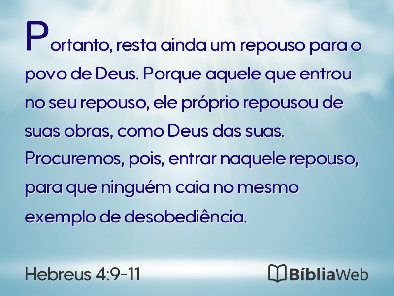 Hebreus 4:9-11 em imagem para compartilhar