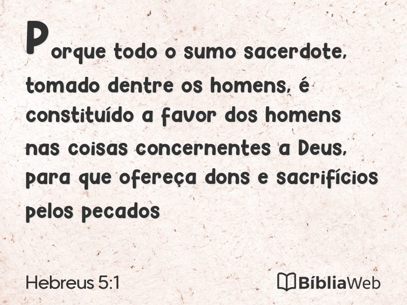 Hebreus 5:1 em imagem para compartilhar