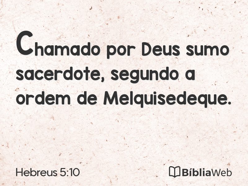 Hebreus 5:10 em imagem para compartilhar